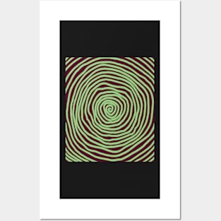 spiral pattern green brown halloween Posters and Art